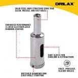 A diagram of the features of drlax diamond drill bit