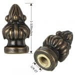 A picture of the size and length of a brass knob.