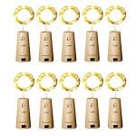 A set of 1 0 wine bottle lights with cork