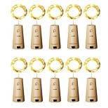 A set of 1 0 wine bottle lights with cork