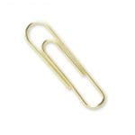 A gold paper clip is shown on the white background.