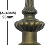 A metal pole with a gold finish and a height of 5 5 mm.