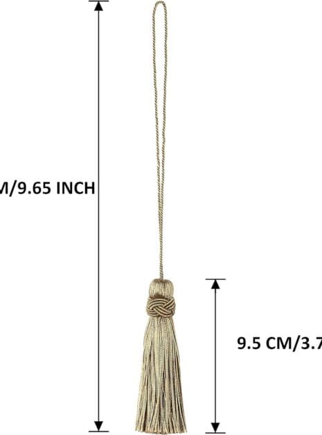 61WEsl4OG1L._AC_SL1500_ A beige tassel hanging from the side of a wall.