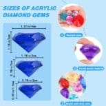 A picture of the size of acrylic diamond gems.