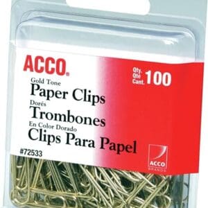A pack of Paper Clips, containing 100 clips, displayed in a clear plastic packaging with a red and white label.
