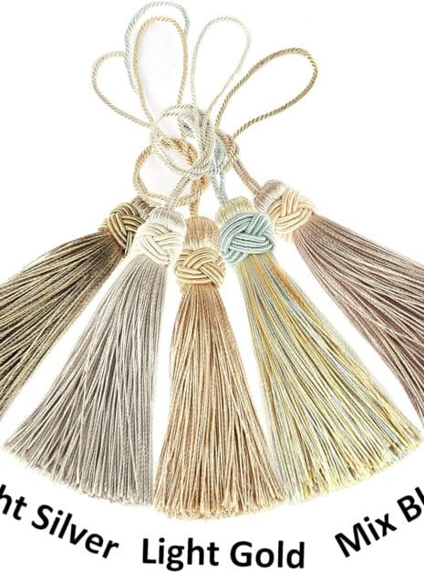 810gCQR30qL._AC_SL1500_ A color swatch of different colors with different tassels.