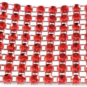 Bling Ribbon Red rhinestones arranged in a grid pattern on a white background.
