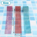 A set of three different colored diamond mesh tape.