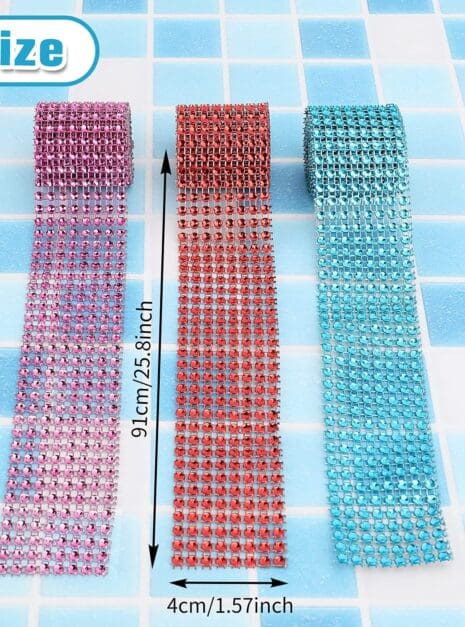 81GdivRe6hS._AC_SL1500_ A set of three different colored diamond mesh tape.