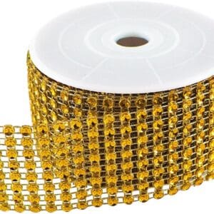 Roll of Bling Ribbon Gold on a white background.