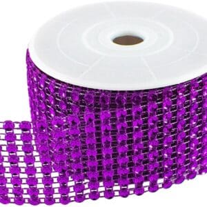 A roll of Bling Ribbon Purple on a white background.