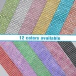 A variety of colors are available for the rhinestone ribbon.