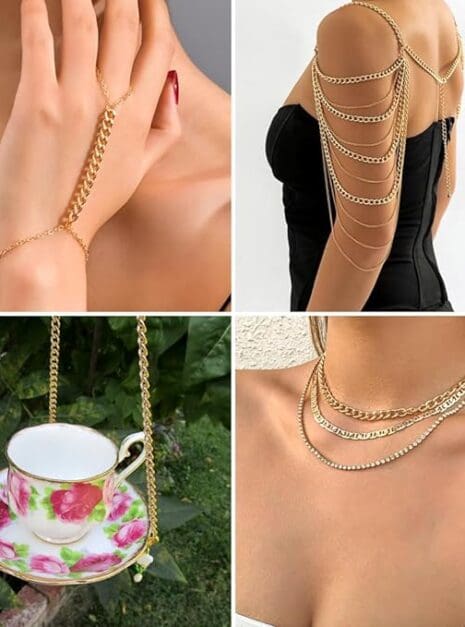 61-2B8UazJL._AC_SX679_ A collage of different types of jewelry.