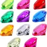 A group of different colored diamonds sitting next to each other.