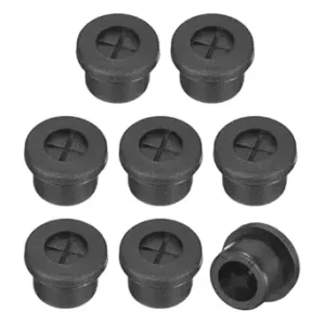 uxcell 8 Pcs Cable Cord Grommet, 1/2 Inch (12mm) Desk Grommet Flexible Rubber Grommets Wire Hole Cover Pass Through for Office Computer Desk Wire Organizer, Black