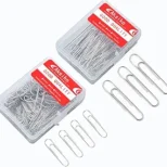 Two packs of large silver paper clips with several clips displayed outside.