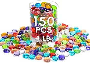 1 LB Mix Color Glass Beads, Mini Flat Glass Marbles~150PCS for Vase Fillers, Floral Bottom Mancala Gems Pebbles Fish Tank Rocks for Table Scatter Aquarium,Home Decorative Art Craft Supplies(0.5″~0.7″) 1 LB Mix Color Glass Beads, Mini Flat Glass Marbles~150PCS for Vase Fillers, Floral Bottom Mancala Gems Pebbles Fish Tank Rocks for Table Scatter Aquarium,Home Decorative Art Craft Supplies(0.5″~0.7″)