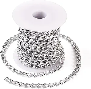 Craftdady 16.4 ft Aluminum Chain 8x5mm Twisted Silver Chain Unwelded Curb Chain Link Necklace Chain for DIY Crafts Bracelet Jewelry Making Pants Chain Craftdady 16.4 ft Aluminum Chain 8x5mm Twisted Silver Chain Unwelded Curb Chain Link Necklace Chain for DIY Crafts Bracelet Jewelry Making Pants Chain