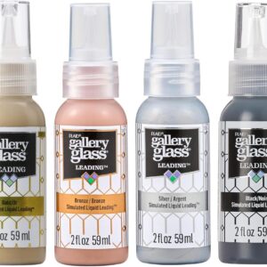 Gallery Glass Liquid Leading Kit, Perfect for DIY Stained Glass Paint Projects, Set of 4, PROMOGGLL24