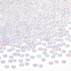 PH PandaHall 6000 Pcs 11/0 Glass Seed Beads, AB Color 2mm Seed Beads Round White Waist Bead Mini Spacer Bead for Earring Choker Bracelet Neckalce Waist Chain Jewelry DIY Crafts Making