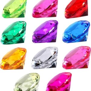 75pcs Multi-Colored Acrylic Gems Plastic Gemstones for Pirate Treasure Party Decoration Table Decorations Vase Filler Fish Tank etc. (Multi Color)
