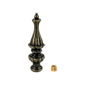 Antique Brass Metal Lamp Finials, Vintage Solid Decorative Bronzed Cap Knob for Table and Floor Lamps, 1/4-27 and 1/8 IP Thread Size for Lamp Shade Holder Harp (Bronze-1 Pack)