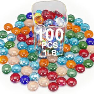 Mixed Gemstone Vase Fillers,Mixed Colour Glass Stones Flat Bottom Marble Beads for Aquarium Fish Tank Planter Crafts Home Decorative Art Craft Vase Filler (Colorful, 1 Pound)”, the price for this will be .99